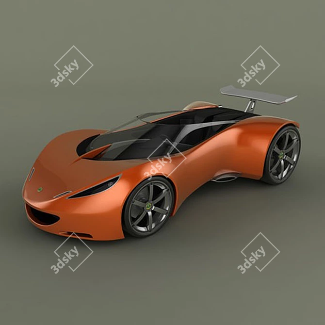 Sleek Lotas: Low Poly Modern Car 3D model image 1