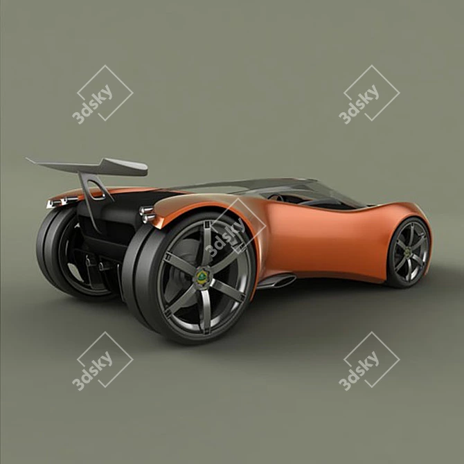 Sleek Lotas: Low Poly Modern Car 3D model image 2