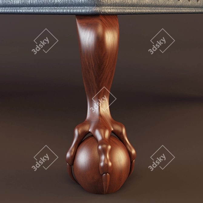 Timeless Elegance Upholstered Bench 3D model image 3