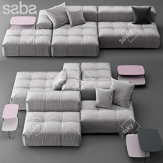 Saba Pixel: Stylish Italian Sofa 3D model image 1