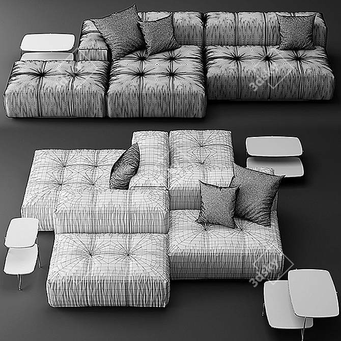 Saba Pixel: Stylish Italian Sofa 3D model image 3