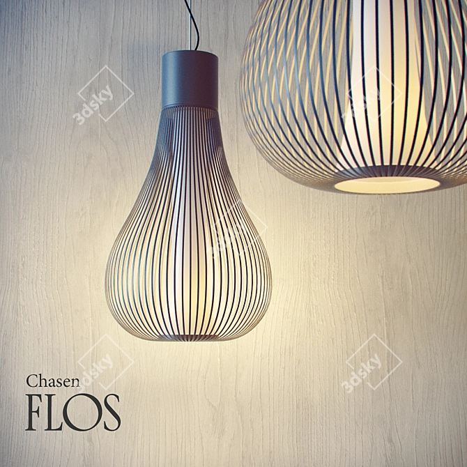 Modern Bamboo Pendant Light 3D model image 1