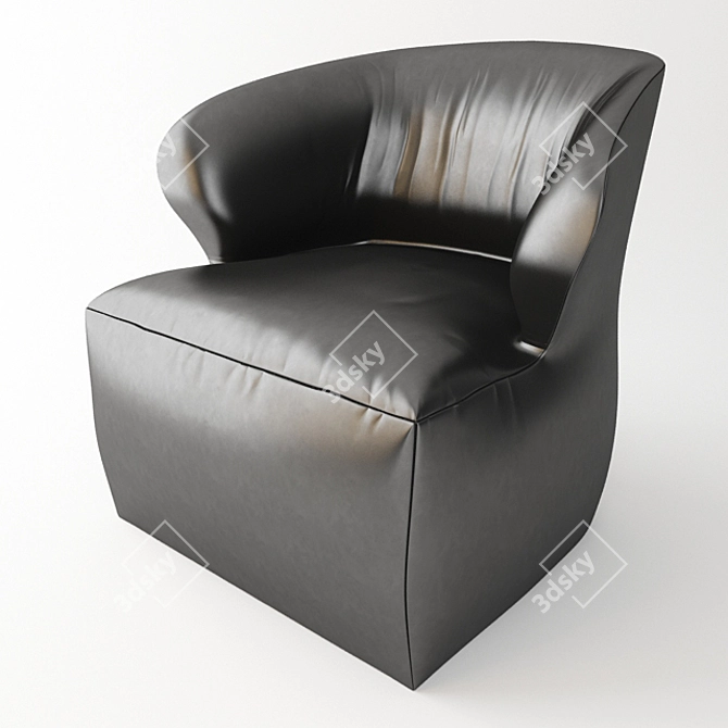 Leather Armchair Elegance 3D model image 1