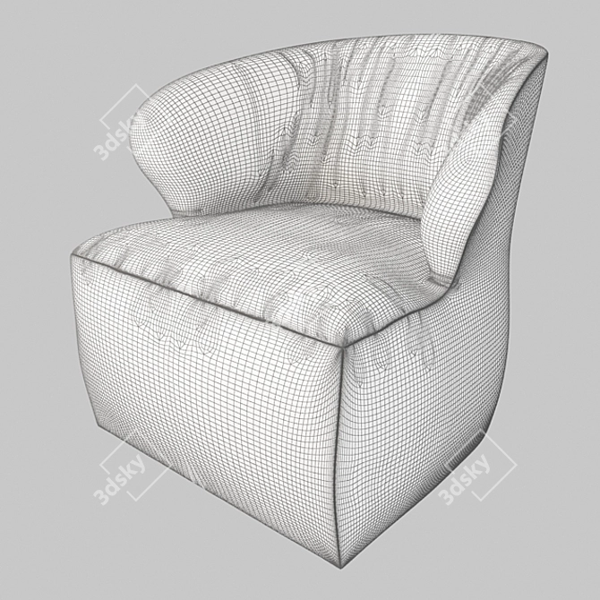 Leather Armchair Elegance 3D model image 3