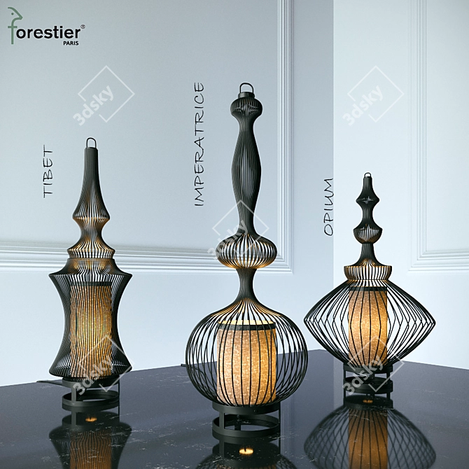 Elegant Table Lamps by Forestier 3D model image 1