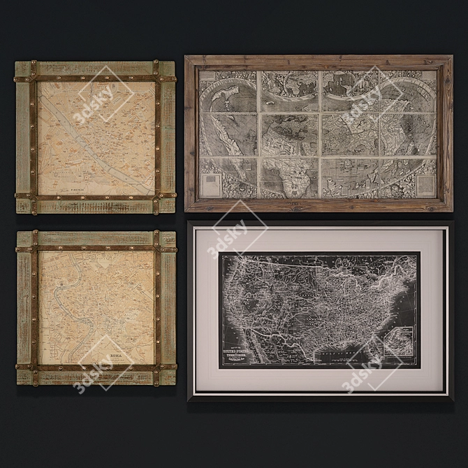 Artful Cartographic Collection 3D model image 2