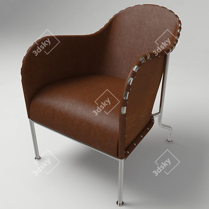 Luxury Leather Bruno Armchair 3D model image 1