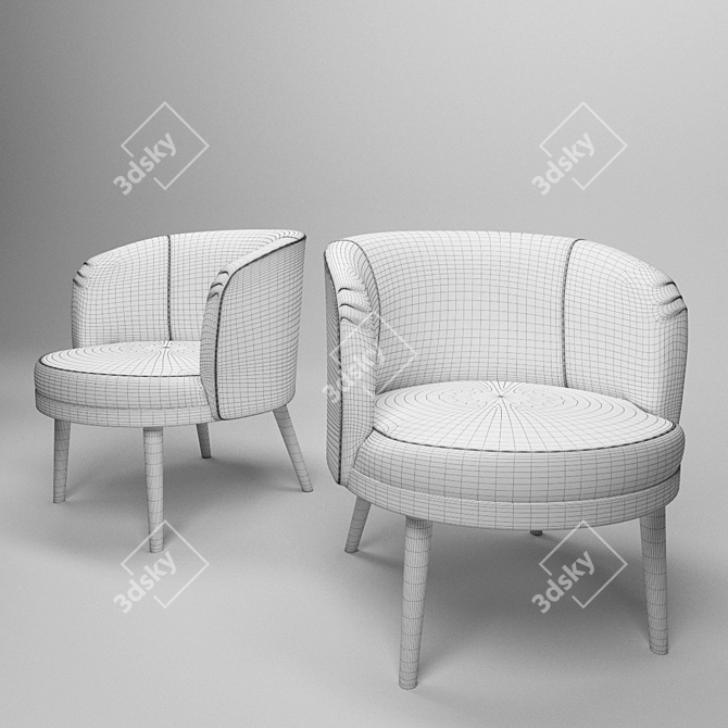 Elegant Porada Daphne Lounge Chair 3D model image 2