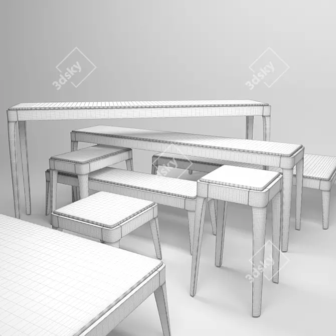 Porada Ziggy Marble Dining Tables 3D model image 3