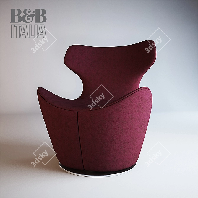 Modern and Chic Armchair: B&B Italia Piccolo Papilio 3D model image 1