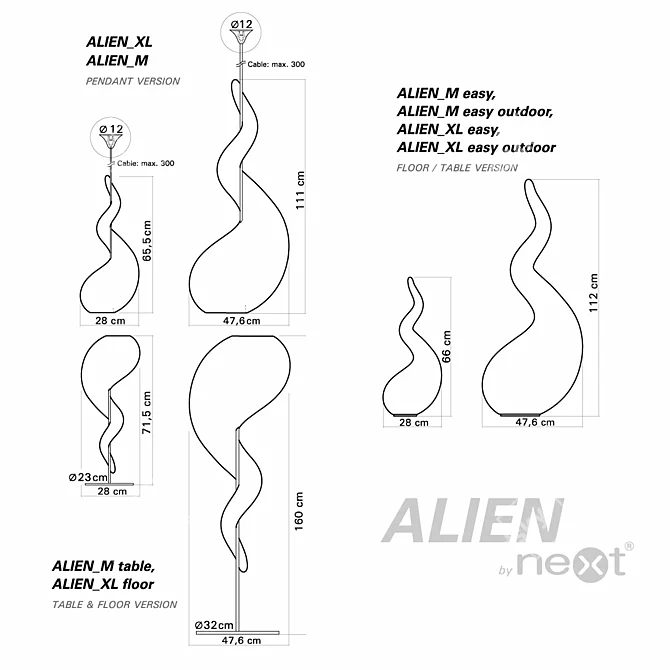 Alien Next: Futuristic Lighting Fixtures 3D model image 2