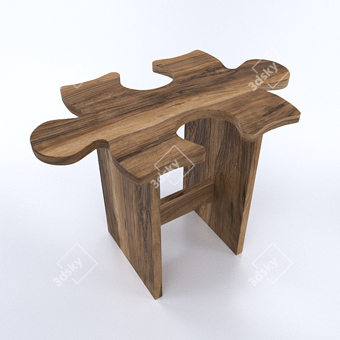 Interlocking Puzzle Stools: Versatile, Stylish and Fun! 3D model image 2