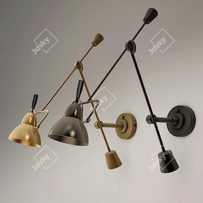 Elevate Your Space: Swing-Arm Wall Sconce 3D model image 1