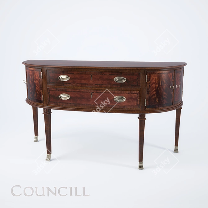 Luxury Councill Logan Sideboard 3D model image 1