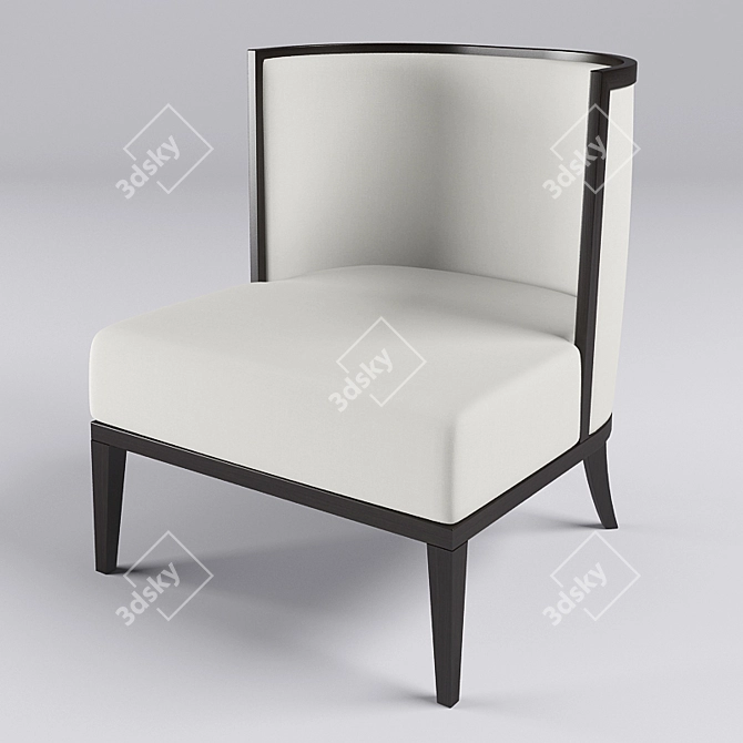 Contemporary Grey Velvet Armchair 3D model image 1