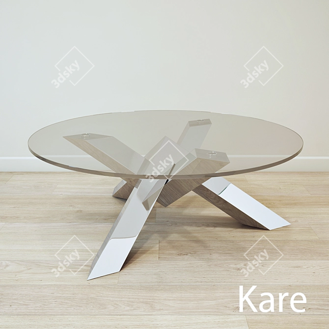 Modern Wooden Coffee Table 3D model image 1