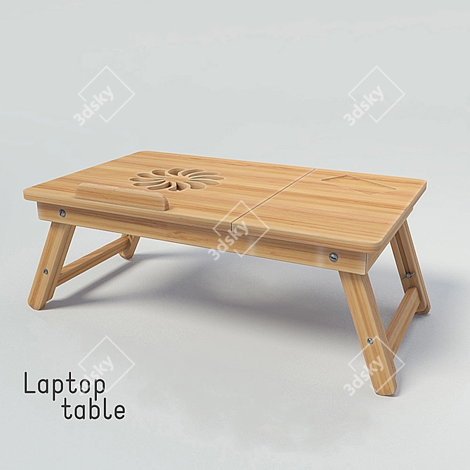  Foldable Wooden Laptop Table | Desk 3D model image 1