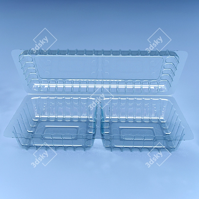 Title (English): Dual Disposable Food Container 3D model image 3