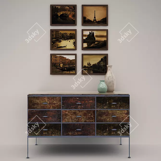 Modern Loft Dresser 3D model image 1