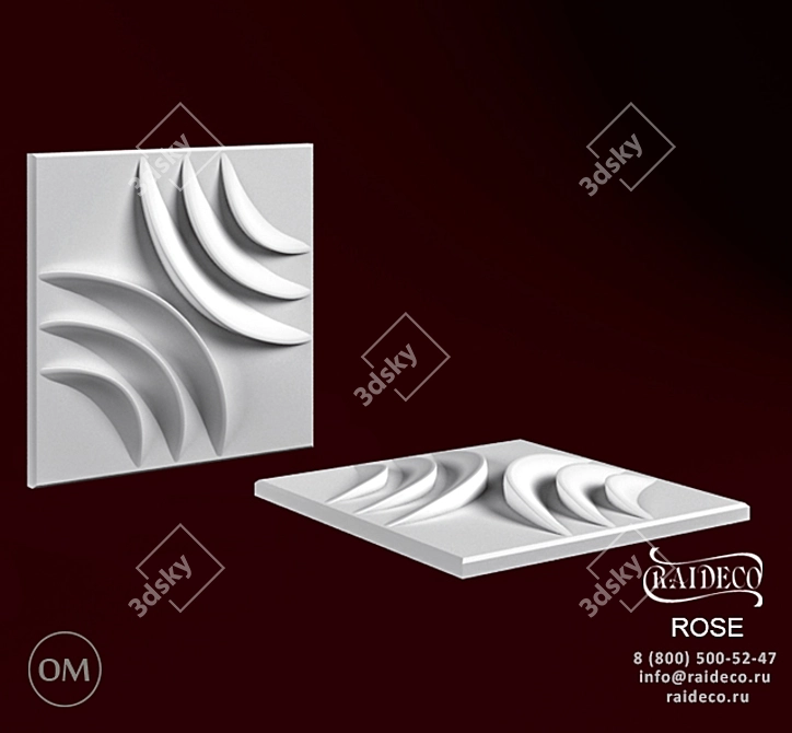 Elegant 3D Gypsum Panels 3D model image 1