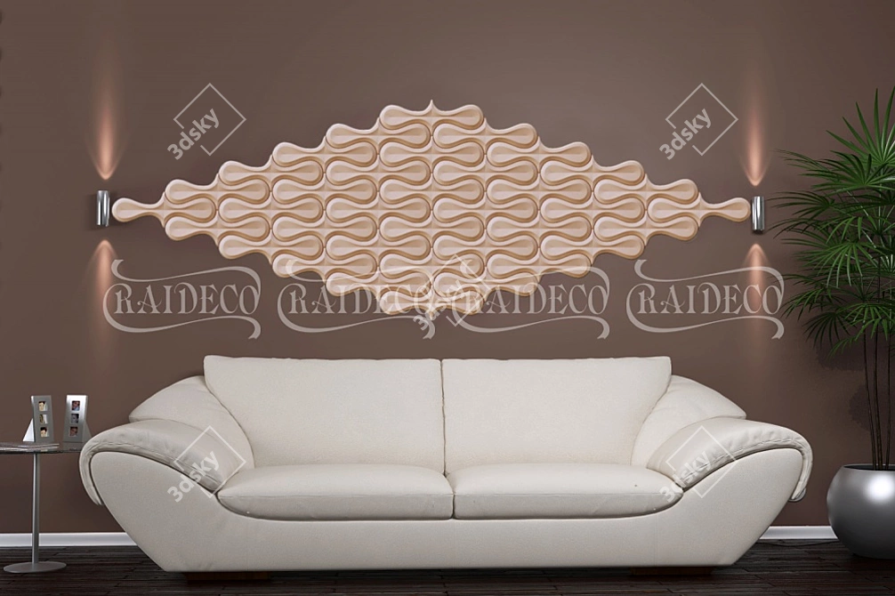 Elegant Gypsum 3D Panels 3D model image 2