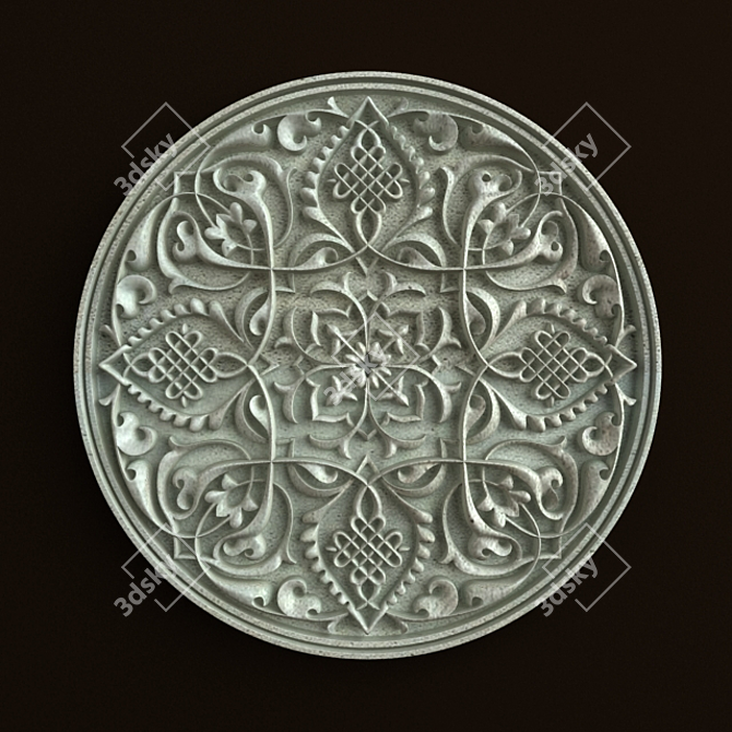 Exquisite Arabic Carving Ornament 3D model image 1