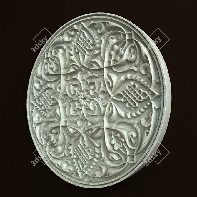 Exquisite Arabic Carving Ornament 3D model image 2