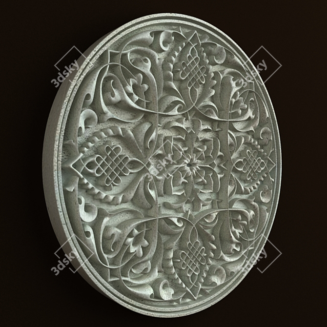 Exquisite Arabic Carving Ornament 3D model image 3