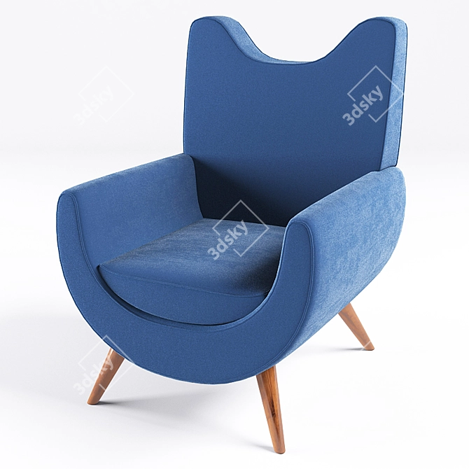 Midcentury Elegance: Jean Royère Ambassador Armchair 3D model image 1