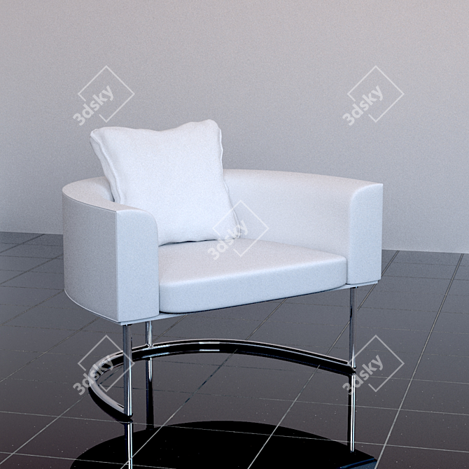 Craft Armchair - Italian Design, Chrome Finish 3D model image 1