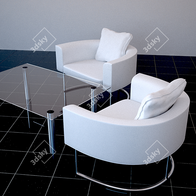 Craft Armchair - Italian Design, Chrome Finish 3D model image 2