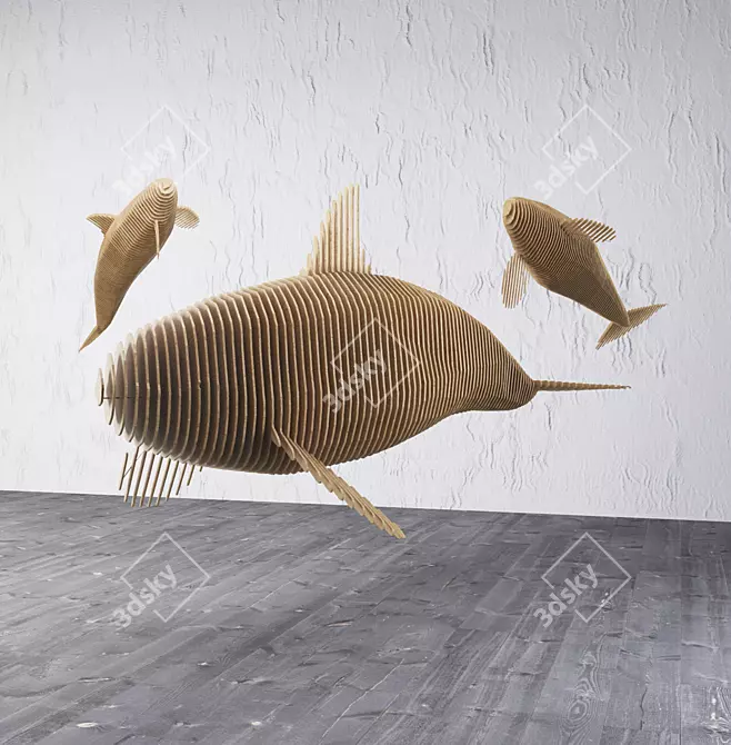 Playful Plywood Orcas for Kids 3D model image 1