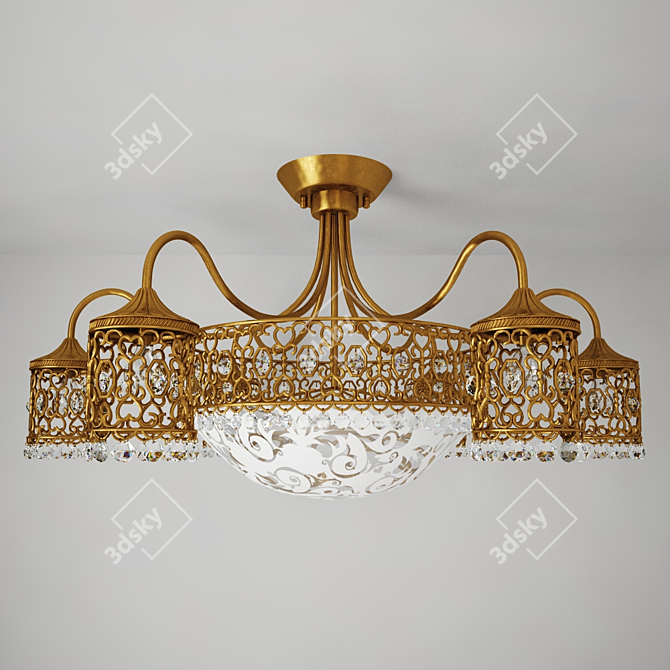 Salona Bronze Chandelier, 9-Light 3D model image 1