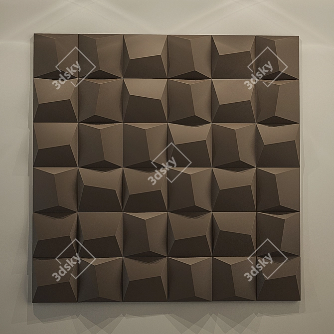 Modern Wave 3D Gypsum Wall Panel 3D model image 1