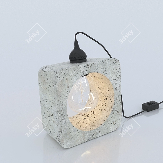 Industrial Concrete Table Lamp 3D model image 1