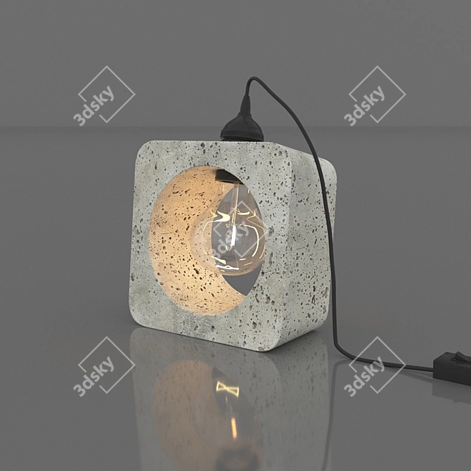 Industrial Concrete Table Lamp 3D model image 2