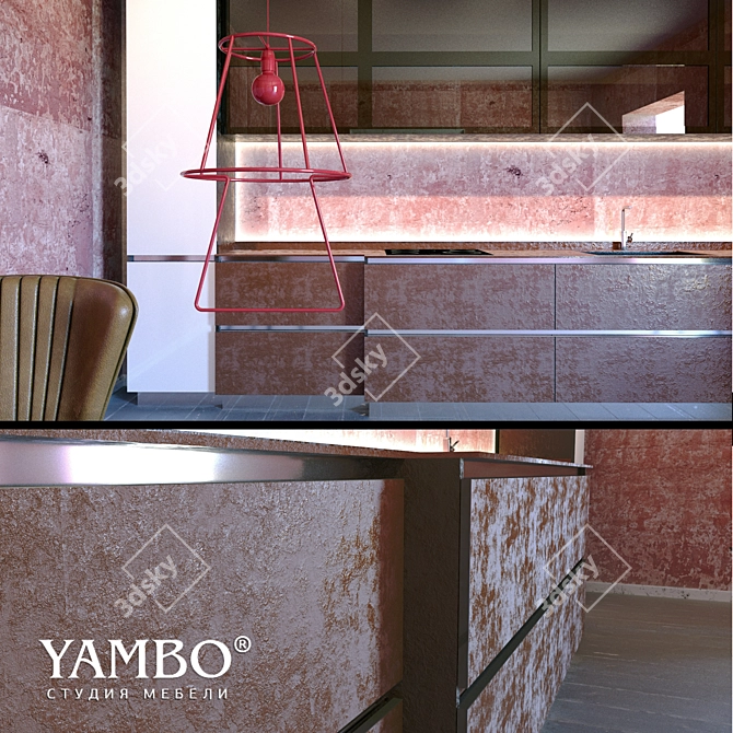 Yambo Porcelain Kitchen: Sleek Neolith Design 3D model image 2