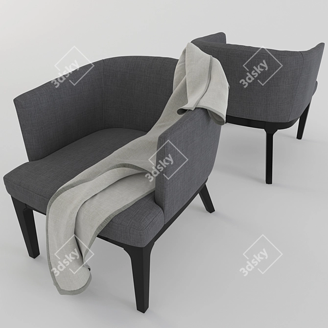 West Elm Oliver Chair: Sleek and Stylish Seating 3D model image 1