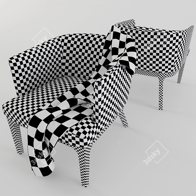 West Elm Oliver Chair: Sleek and Stylish Seating 3D model image 2