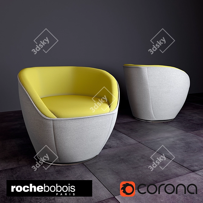 Modern Elegance: Edito Armchair 3D model image 1