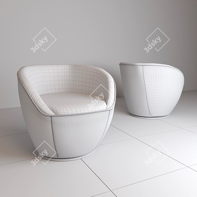 Modern Elegance: Edito Armchair 3D model image 2