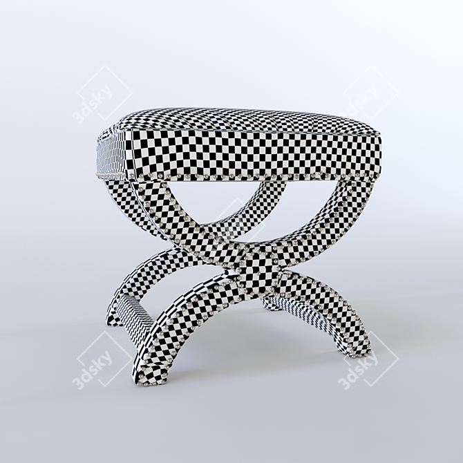 Compact Wooden Bench - 42x54x72 cm 3D model image 2