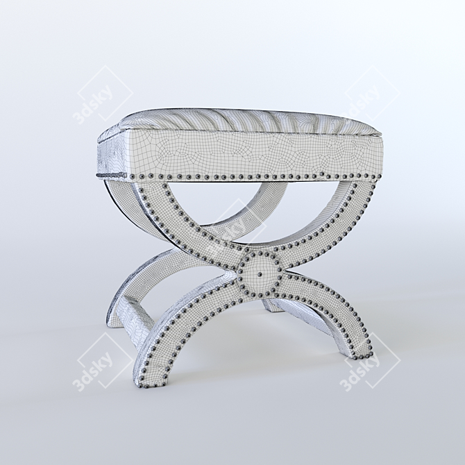 Compact Wooden Bench - 42x54x72 cm 3D model image 3