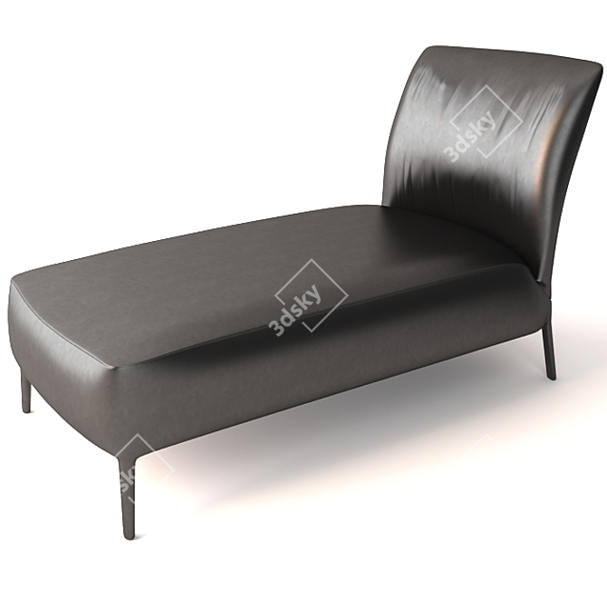 Elegant Leather Chaise Longue 3D model image 1