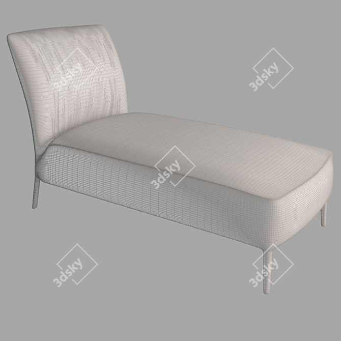 Elegant Leather Chaise Longue 3D model image 3