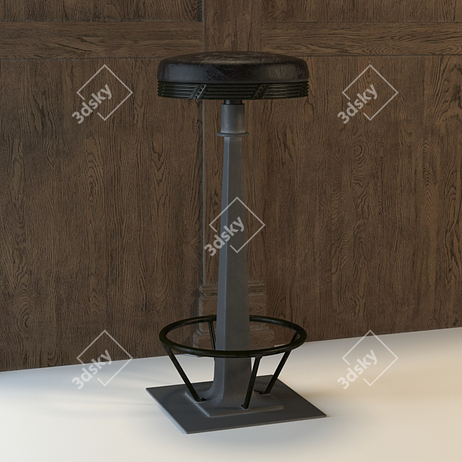 Retro Soda Fountain Stool 3D model image 1