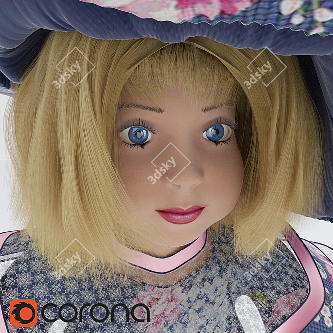  Versatile Doll Hat: Perfect for All Textures 3D model image 2