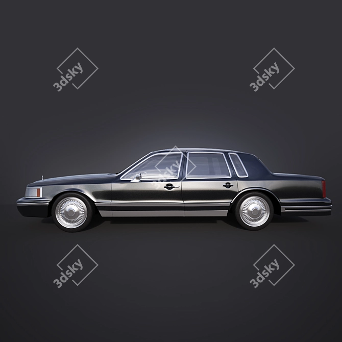 Vintage LINCOLN TownCar 1990s 3D model image 2