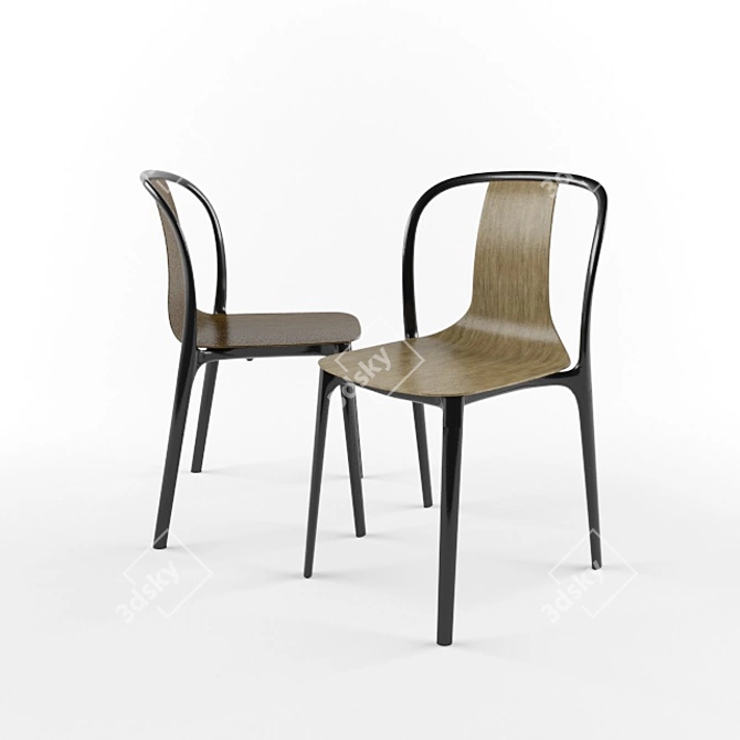 Vitra Belleville Side Chair: Sleek Simplicity for Modern Spaces 3D model image 2