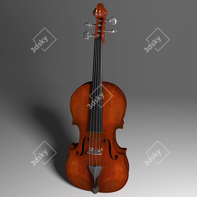 Vintage Decorative Fiddle with Wear 3D model image 1